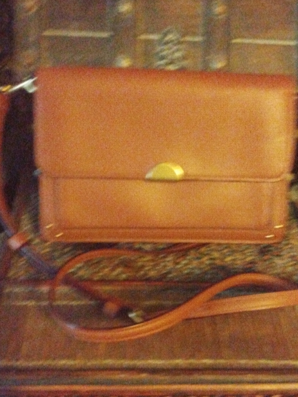 Coach Riley 1941 Signature Tan Canvas Crossbody with Gold-Tone Clasp